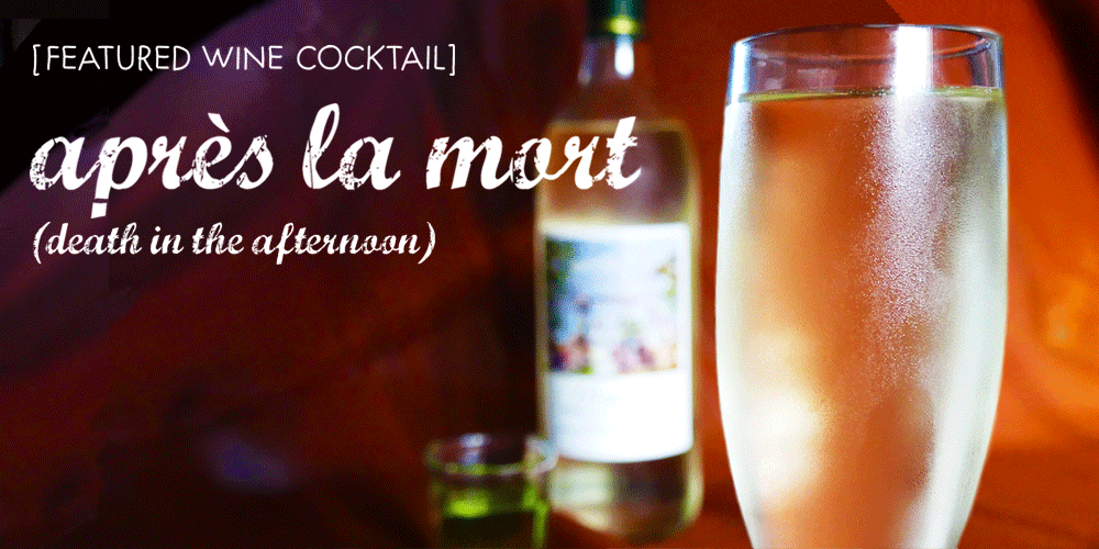 Victoria Cellars' Apres La Mort wine cocktail for Pechette or Toriamour