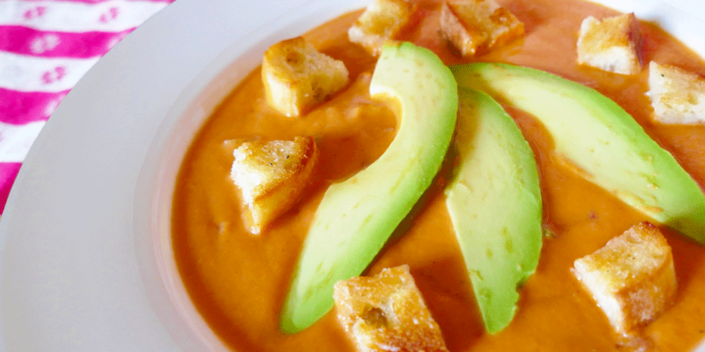 Victoria Cellars' Gazpacho Recipe in bowl